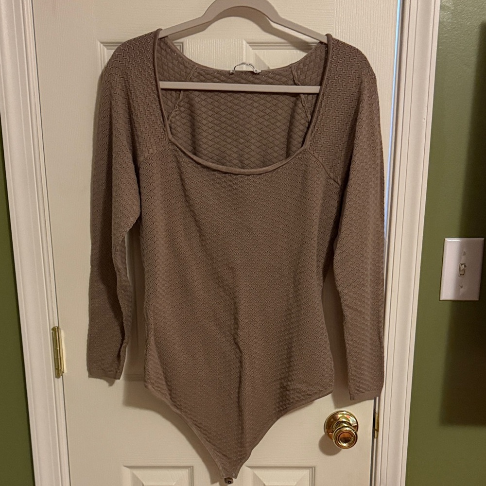 Abercrombie & Fitch Brown Textured Bodysuit